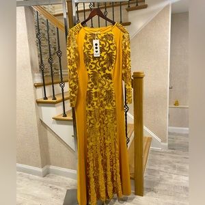 Gold laced dress for women